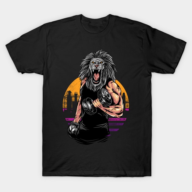 lion gym T-Shirt by spoilerinc